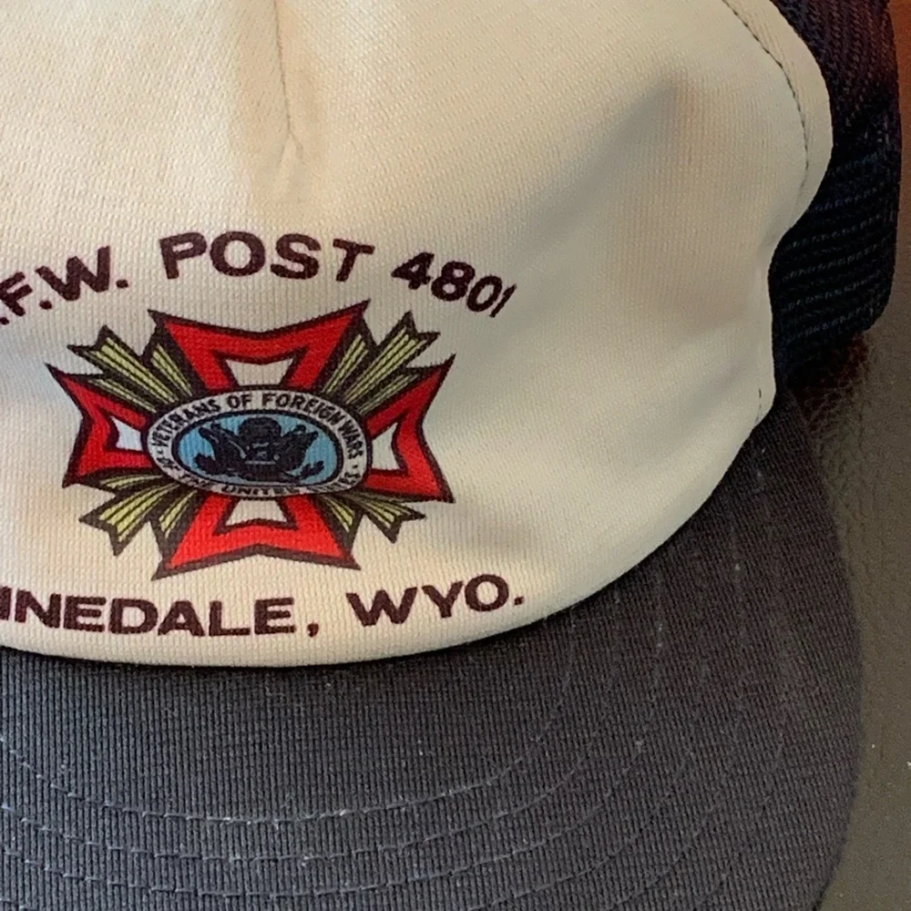 Vintage VFW Post 4801 Pinedale Wyoming Snapback Trucker Hat Baseball Cap Lid